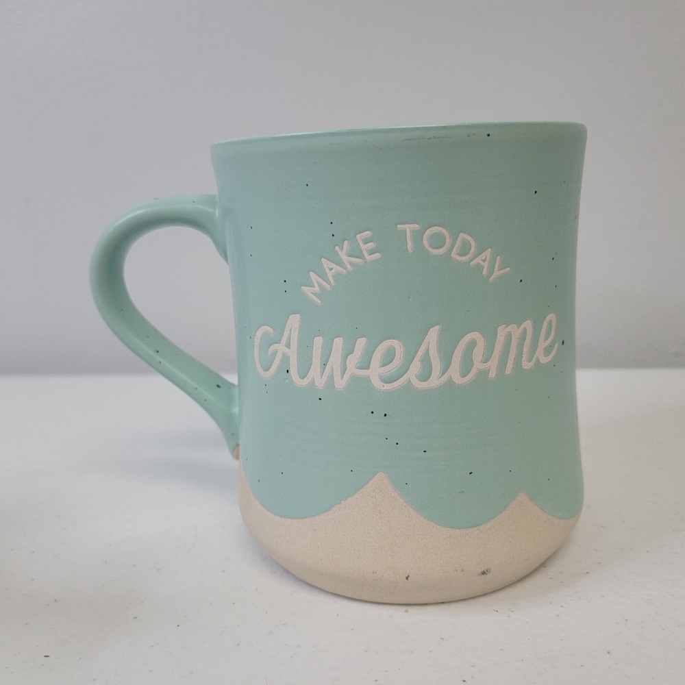 Seeds n Sunshine Make Today Awesome Speckled Teal‎ Ceramic Coffee Mug